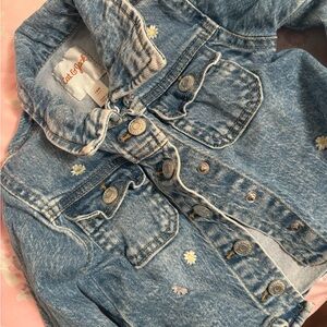Cat & Jack Blue Jean Jacket with Floral Embroidery